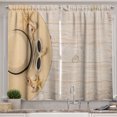 thumbnail image 1 of Ambesonne Nautical Beach Kitchen Curtains, Sunglasses and Hat, 55"x39", Pale Tan and Beige, 1 of 3