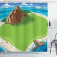 thumbnail image 1 of Ambesonne Nautical Beach Shower Curtain, Aerial View Island, 69"Wx75"L, Lime Green and Sea Blue, 1 of 4