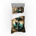 thumbnail image 1 of Ambesonne Nautical Bedding Set 3 Pcs, Anchor with Sailing Ship, TwinXL, Sand Brown Dark Teal, 1 of 2