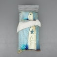 thumbnail image 1 of Ambesonne Nautical Bedding Set 3 Pcs, Marine Starfish, Twin, Blue White, 1 of 2