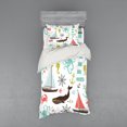 thumbnail image 1 of Ambesonne Nautical Bedding Set 3 Pcs, Pastel Marine Elements, Twin XL, Multicolor, 1 of 3
