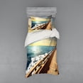 thumbnail image 1 of Ambesonne Nautical Bedding Set 3 Pcs, Sailboat Sunset Sea, Twin, Cream and Blue, 1 of 2