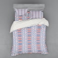 thumbnail image 1 of Ambesonne Nautical Bedding Set 4 Pcs, Marine Pattern Stripes, Queen, Night Blue Orange, 1 of 2