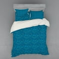 thumbnail image 1 of Ambesonne Nautical Bedding Set 4 Pcs, Minimal Fish Waves, Queen, Turquoise, 1 of 2