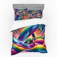 thumbnail image 1 of Ambesonne Nautical Bedding Set 4 Pcs, Psychedelic Rainbow Colors, Calking, Multicolor, 1 of 2