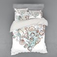 thumbnail image 1 of Ambesonne Nautical Bedding Set 4 Pcs, Scallop Starfish Whelk, Queen, Brown Warm Taupe Teal, 1 of 2