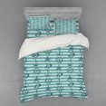 thumbnail image 1 of Ambesonne Nautical Bedding Set 4 Pcs, Ship Wheel Anchor, Queen, Teal Beige, 1 of 2