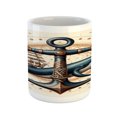 thumbnail image 1 of Ambesonne Nautical Ceramic Coffee Mug, Mandala Astronomy Marine, 11 oz, Dark Teal Redwood Ivory, 1 of 4
