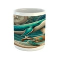 thumbnail image 1 of Ambesonne Nautical Ceramic Coffee Mug, Teal Ocean Whale Turtle, 11 oz, Teal Ecru and Pale Cinnamon, 1 of 4