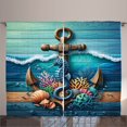 thumbnail image 1 of Ambesonne Nautical Curtains 2 Panel Set, Anchor Deep Ocean Life, 108" x 96", Sea Blue Amber Teal, 1 of 3