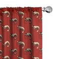 thumbnail image 1 of Ambesonne Nautical Curtains, Cartoon Shrimps Pattern, Pair of 28"x84", Paprika Dark Eggshell and Tan, 1 of 5