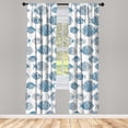 thumbnail image 1 of Ambesonne Nautical Curtains, Fish Sea Animal Marine Art, Pair of 28"x84", Azure Blue Dust, 1 of 2