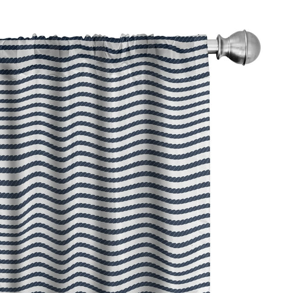 Ambesonne Nautical Curtains, Marine Sea Life Design, Pair of 28"x95", Violet Blue and White