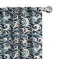 thumbnail image 1 of Ambesonne Nautical Curtains, Ocean Waves Pattern, Pair of 28"x95", Blue and White, 1 of 5