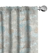 Ambesonne Nautical Curtains, Pastel Toned Seashells, Pair of 28"x63", Tan Turquoise White