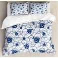 thumbnail image 1 of Ambesonne Nautical Duvet Cover Set, Boat on Ocean Journey, 2-Calking, Blue and White, 1 of 6
