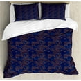 thumbnail image 1 of Ambesonne Nautical Duvet Cover Set, Fish Shell Flowers Swirls, King, Pale Cinnamon Indigo, 1 of 3