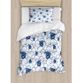 thumbnail image 1 of Ambesonne Nautical Duvet Cover Sets, Boat on Ocean Journey, 2-Twin, Blue and White, 1 of 4