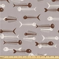 thumbnail image 1 of Ambesonne Nautical Fabric by the Yard Upholstery, Fishbone Pattern Oceanic, 10 Yards, Purple Grey and Eggshell, 1 of 1