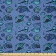 thumbnail image 1 of Ambesonne Nautical Fabric by the Yard Microfiber, Assorted Seashells Pattern, 10 Yards, Aqua Dark Lavender, 1 of 2