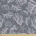 thumbnail image 1 of Ambesonne Nautical Fabric by the Yard Upholstery, Bubbles Corals Starfish, 10 Yards, Pale Purpleblue Grey, 1 of 5