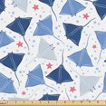 thumbnail image 1 of Ambesonne Nautical Fabric by the Yard Upholstery, Cartoon Stingrays Starfish, 10 Yards, Dark Lavender Pink, 1 of 5