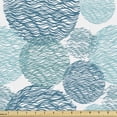 thumbnail image 1 of Ambesonne Nautical Fabric by the Yard Upholstery, Circular Sea Waves Pattern, 5 Yards, Sea Blue and Pale Teal, 1 of 5