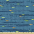 thumbnail image 1 of Ambesonne Nautical Fabric by the Yard Upholstery, Minimal Fish Waves, 3 Yards, Turquoise, 1 of 5