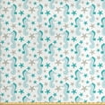 thumbnail image 1 of Ambesonne Nautical Fabric by the Yard Upholstery, Seahorses and Starfish, 5 Yards, Dark Seafoam Pale Sepia, 1 of 4
