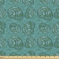thumbnail image 1 of Ambesonne Nautical Fabric by the Yard Upholstery, Seashell Starfish Pattern, 10 Yards, Dark Seafoam Sea Green, 1 of 5