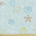 thumbnail image 1 of Ambesonne Nautical Fabric by the Yard Upholstery, Starfish Mollusk Shells, 3 Yards, Pale Blue Multicolor, 1 of 5