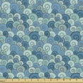 thumbnail image 1 of Ambesonne Nautical Fabric by the Yard Upholstery, Waves in the Ocean Doodle, 5 Yards, Multicolor, 1 of 4