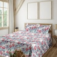 thumbnail image 1 of Ambesonne Nautical Fitted & Flat Sheet with Sham 3 Pcs Set, Watercolor Corals Plot, Twin XL, Dark Salmon and Pale Blue, 1 of 5