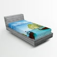 thumbnail image 1 of Ambesonne Nautical Fitted Sheet, Boat Maya Bay Thailand, Twin XL Size, Multicolor, 1 of 3