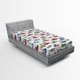 thumbnail image 1 of Ambesonne Nautical Fitted Sheet, Cartoon Fishing Boats, Twin Size, Multicolor, 1 of 2