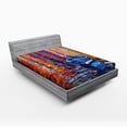 thumbnail image 1 of Ambesonne Nautical Fitted Sheet, Dark Sea Fishing Boat, Queen Size, Multicolor, 1 of 2