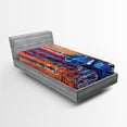 thumbnail image 1 of Ambesonne Nautical Fitted Sheet, Dark Sea Fishing Boat, Twin Size, Multicolor, 1 of 2
