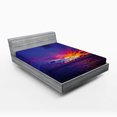 thumbnail image 1 of Ambesonne Nautical Fitted Sheet, Dream Sunset Magenta, Queen Size, Purple Blue, 1 of 3