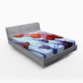 thumbnail image 1 of Ambesonne Nautical Fitted Sheet, Jellyfish in the Ocean, Queen Size, Pale Blue Rust, 1 of 2