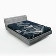 thumbnail image 1 of Ambesonne Nautical Fitted Sheet, Knot Anchor Compass, Full Size, Dark Blue White, 1 of 2