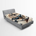 thumbnail image 1 of Ambesonne Nautical Fitted Sheet, Mandala Astronomy Marine, TwinXL Size, Dark Teal Redwood Ivory, 1 of 3