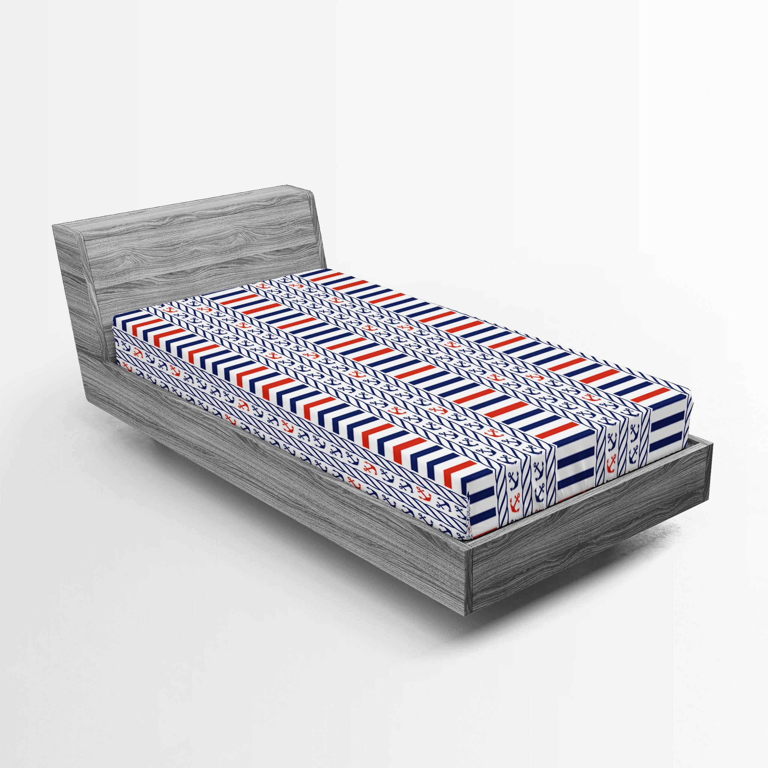 Twin XL Blue Striped Microfiber Fitted Sheet