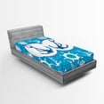 thumbnail image 1 of Ambesonne Nautical Fitted Sheet, Nostalgia Sailboat, Twin Size, Blue Turquoise White, 1 of 2