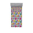 thumbnail image 1 of Ambesonne Nautical Fitted Sheet & Pillow Sham Set, 3D Stars Wavy Stripes, Twinxl, Multicolor, 1 of 2