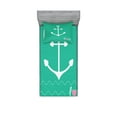thumbnail image 1 of Ambesonne Nautical Fitted Sheet & Pillow Sham Set, Anchor Heart Shapes, Twin, Green Pink White, 1 of 2