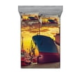 thumbnail image 1 of Ambesonne Nautical Fitted Sheet & Pillow Sham Set, Big Ship at Sunset, Full, Multicolor, 1 of 2