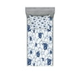 thumbnail image 1 of Ambesonne Nautical Fitted Sheet & Pillow Sham Set, Boat on Ocean Journey, Twin, Blue and White, 1 of 2