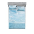 thumbnail image 1 of Ambesonne Nautical Fitted Sheet & Pillow Sham Set, Calm Sea Paradise, Queen, Pale Blue, 1 of 3