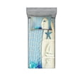 thumbnail image 1 of Ambesonne Nautical Fitted Sheet & Pillow Sham Set, Marine Starfish, Twinxl, Blue White, 1 of 2