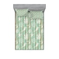 thumbnail image 1 of Ambesonne Nautical Fitted Sheet & Pillow Sham Set, Mint Seashell Sailing, Full, Mint Green, 1 of 3